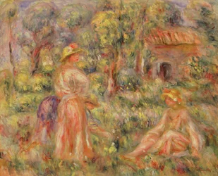 Meisjes in een tuin, 1918